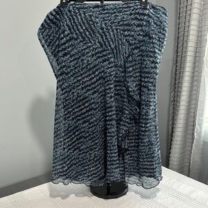 Sag Harbor Black and White Ruffled Cocktail Skirt